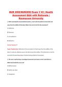 NUR 2092&sol;NUR2092 Exam 3 V2 &vert; Health &NewLine;Assessment Q&A with Rationale &vert; &NewLine;Rasmussen University
