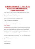 NUR 2092&sol;NUR2092 Exam 3 V1 &vert; Health &NewLine;Assessment Q&A with Rationale &vert; &NewLine;Rasmussen University