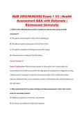 NUR 2092&sol;NUR2092 Exam 1 V3 &vert; Health &NewLine;Assessment Q&A with Rationale &vert; &NewLine;Rasmussen University 