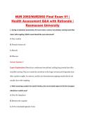 NUR 2092&sol;NUR2092 Final Exam V1 &vert; &NewLine;Health Assessment Q&A with Rationale &vert; &NewLine;Rasmussen University