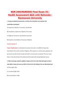NUR2092 Final Exam V1&ndash;V3 &vert; NUR 2092 Final Exam V1&ndash;V3 &vert; Health Assessment &vert; Rasmussen University &vert; Complete Exam Bundle with Detailed Verified Answers