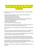 CFP Tax Planning Exam with all Correct & 100&percnt; Verified Answers &vert;Actual Complete Exam &vert;Already Graded A&plus; &lpar;Just Released&rpar;