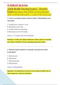 Adult Health Nursing Exam I &ndash; Practice &NewLine;Exam Questions And 100&percnt; Correct Answers &NewLine;With Verified Rationales &vert; Instant Pdf Download