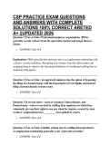 CSP PRACTICE EXAM QUESTIONS AND ANSWERS WITH COMPLETE SOLUTIONS 100&percnt; CORRECT ARETED A&plus; &vert;&vert;UPDATED 2026