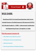 WGU D488 Final Exam 2025&sol;26 Actual Exam Questions And Correct&NewLine;Detailed Answers &lpar;Verified Answers&rpar; All Answered &lbrace;1070 Q & A&rcub;&NewLine;Already Graded A&plus; &sol; D488 &ndash; Cybersecurity Architecture And&NewLine;Engineering &lpar;Casp&plus;&rpar; &vert;&vert;Complete A&plus; guide