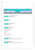 English 101 Final Exam Study Guide Questions & Answers &lpar;2026&sol;2027 A&plus; Grade&rpar;