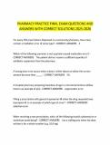 &NewLine;PHARMACY PRACTICE FINAL EXAM QUESTIONS AND ANSWERS WITH CORRECT SOLUTIONS 2025-2026&NewLine;