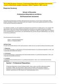 WGU D663 Response Summary&colon; Professional Dispositions and Ethics Instrument &vert; Actual verified study complete Solutions &vert; 2026&sol;27 Updates &vert; 100&percnt; correct&NewLine;&NewLine;