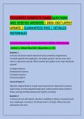 PSYCHIATRY COMPLETE EXAM QUESTIONS &NewLine;AND VERIFIED ANSWERS &vert; 2026&ndash;2027 LATEST &NewLine;UPDATE &vert; GUARANTEED PASS &vert; DETAILED &NewLine;RATIONALES 