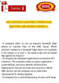 AWS Certified Cloud Practitioner Exam Questions and Answers Graded A&plus; &ndash; Complete Certification Practice Test and Study Guide