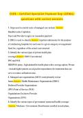 CSPR - Certified Specialist Payment Rep &lpar;HFMA&rpar;  &NewLine;questions with correct answers 