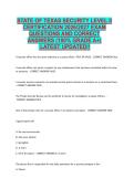 STATE OF TEXAS SECURITY LEVEL II &NewLine;CERTIFICATION 2026&sol;2027 EXAM &NewLine;QUESTIONS AND CORRECT &NewLine;ANSWERS &lpar;100&percnt; GRADE A&plus;&rpar; &NewLine; LATEST UPDATED&excl;&excl;