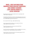 WAPS &ndash; SSGT AIR FORCE STAFF &NewLine;SERGEANT EXAM 2026&sol;2027 QUESTIONS &NewLine;AND CORRECT ANSWERS  &NewLine;&lpar;100&percnt; VERIFIED GRADE A&plus;&rpar; &NewLine; LATEST UPDATED&excl;&excl; 