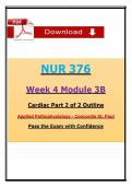 NUR 376 Week 4 Module 3B Cardiac Applied Pathophysiology 2026 Edition &ndash; Concordia