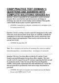 CISSP PRACTICE TEST &lpar;DOMAIN 1&rpar; QUESTIONS AND ANSWERS WITH COMPLETE SOLUTIONS &lpar;GRADED A&plus;&rpar;