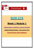 NUR 376 Week 1 Module 1 Applied Pathophysiology 2026 Edition &ndash; Concordia
