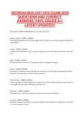 GEORGIA BIOLOGY EOC EXAM 2026 &NewLine;QUESTIONS AND CORRECT &NewLine;ANSWERS &lpar;100&percnt; GRADE A&plus;&rpar;  &NewLine;LATEST UPDATED&excl;&excl; 