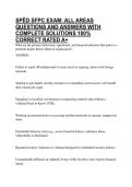 SP&Emacr;D SFPC EXAM&colon; ALL AREAS QUESTIONS AND ANSWERS WITH COMPLETE SOLUTIONS 100&percnt; CORRECT RATED A&plus;