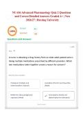 NU 636 Advanced Pharmacology Quiz 2 Questions and Correct Detailed Answers Graded A&plus; &vert; New 2026&sol;27 &vert; Herzing University