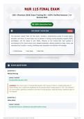 NUR 115 Final Exam 130&plus; &lpar;Premium 2026&rpar; Exam Training Kit   100&percnt; Verified Answers   A&plus; Success Rate