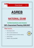 ASREB National Exam Verified Questions and Answers 100- Guaranteed Passing 2026 2027