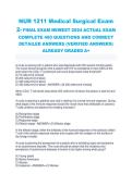 NUR 1211 Medical-Surgical Nursing Exam 2 Final Exam Questions & Answers 2024&ndash;2026 &vert; Complete 400 Questions Test Bank &vert; HIV&sol;AIDS&comma; Autoimmune Disorders&comma; Rheumatoid Arthritis&comma; Scleroderma & Immune System Nursing Review