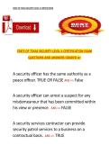 State of Texas Security Level II Certification Exam Questions and Answers Graded A&plus; &ndash; Complete Licensing Practice Test and Study Guide