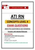 ATI RN Concepts Level 4 Exam Questions &vert; NGN-Style Questions &vert; ATI Nursing Exam Questions &lpar;PDF&rpar;
