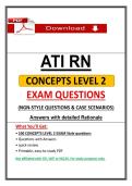 ATI RN Concepts Level 2 Exam Questions &vert; NGN-Style Questions &vert; ATI Nursing Exam Questions &lpar;PDF&rpar;