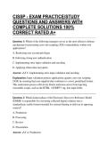 CISSP - EXAM PRACTICE&sol;STUDY QUESTIONS AND ANSWERS WITH COMPLETE SOLUTIONS 100&percnt; CORRECT RATED A&plus;