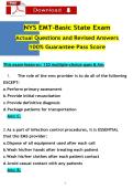 NYS EMT-B State Exam Questions & Answers 2024&ndash;2026 &vert; New York EMT Basic Certification Exam Study Guide &vert; Trauma&comma; Medical Emergencies&comma; Obstetrics&comma; Pediatrics&comma; EMS Operations & Patient Assessment