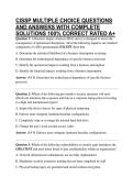CISSP MULTIPLE CHOICE QUESTIONS AND ANSWERS WITH COMPLETE SOLUTIONS 100&percnt; CORRECT RATED A&plus;
