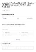 Accounting II Final Exam Study Guide &vert; Questions&NewLine;with 100&percnt; Correct Answers &vert; Verified &vert; Latest&NewLine;Update 2026