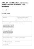AVIXA CTS Exam &vert; Questions and Answers &vert;&NewLine;Verified Solutions &vert; 2026 Edition &vert; Pass&NewLine;Guaranteed
