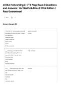 AVIXA Networking 2&colon; CTS Prep Exam &vert; Questions&NewLine;and Answers &vert; Verified Solutions &vert; 2026 Edition &vert;&NewLine;Pass Guaranteed