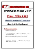 PADI Open Water Diver Final Exam Prep &vert; &lpar;2026&rpar; Certification Questions &vert; PDF