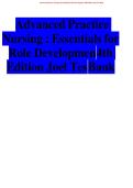 Updated Latest 2026&ndash;2027 Test Bank For Advanced Practice Nursing Essentials For Role Development 4th Edition By Lucille A Joel Complete Questions Answers And Exam Preparation Study Resource For Advanced Practice Nursing Graduate Nursing And Healthcare Cou