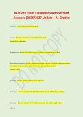 NUR 239 Exam 1 Questions with Verified &NewLine;Answers &vert;2026&sol;2027 Update &vert; A&plus; Graded