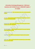 Information Technology Management - C954 Exam &NewLine;Questions with Verified Answers &vert;2026&sol;2027 Update &vert; &NewLine;A&plus; Graded 