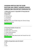 LOUISIANA HORTICULTURE TEST GUIDE QUESTIONS AND CORRECT ANSWERS