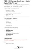 NUR 210 Pharmacology Exam 3 Study Guide &vert; Units 7&comma; 8 and 9 Review