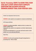 Sterile Processing CBSPD Test BANK FINAL EXAM &NewLine;2026-2027LATEST UPDATE WITH COMPLETE &NewLine;QUESTIONS AND ACCURATE DETAILED &NewLine;ANSWERSNEWEST FINAL EXAM VERIFIED 100&percnt; 