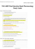 NSG 6005 Pharmacology Final Question Bank Study Guide 2026&sol;2027 &vert; Comprehensive Exam Review Questions and Answers &vert; Verified Solutions &vert; A&plus; Rated