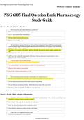 NSG 6005 Pharmacology Final Exam 1 Questions and Answers &vert; Advanced Pharmacology Practice Review &vert; NP Exam Prep Resource &vert; A&plus; Rated