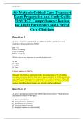 Air Methods Critical Care Transport Exam Preparation and Study Guide 2026&sol;2027&colon; Comprehensive Review for Flight Paramedics and Critical Care Clinicians