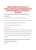 NUR 631&sol;NUR631 Final Exam V3 &vert; &NewLine;Advanced Physiology and Pathophysiology &NewLine;Q&A with Rationale &vert; Grand Canyon &NewLine;University