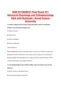 NUR 631&sol;NUR631 Final Exam V2 &vert; &NewLine;Advanced Physiology and Pathophysiology &NewLine;Q&A with Rationale &vert; Grand Canyon &NewLine;University 