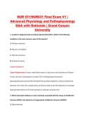 NUR631 Final Exam V1&ndash;V3 &vert; NUR 631 Final Exam V1&ndash;V3 &vert; Advanced Physiology and Pathophysiology &vert; Grand Canyon University &vert; Complete Exam Bundle with Detailed Verified Answers