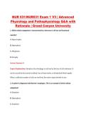 NUR 631&sol;NUR631 Exam 1 V3 &vert; Advanced &NewLine;Physiology and Pathophysiology Q&A with &NewLine;Rationale &vert; Grand Canyon University 