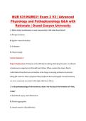 NUR 631&sol;NUR631 Exam 2 V2 &vert; Advanced &NewLine;Physiology and Pathophysiology Q&A with &NewLine;Rationale &vert; Grand Canyon University